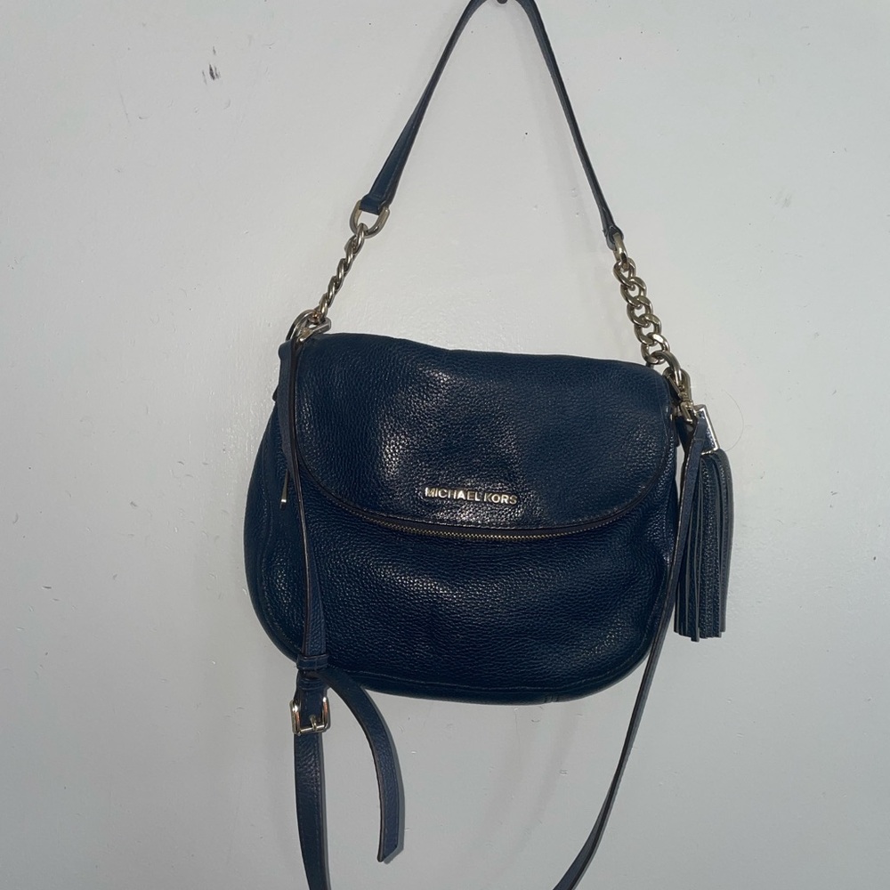 Michael Kors Navy Leather Shoulder Bag